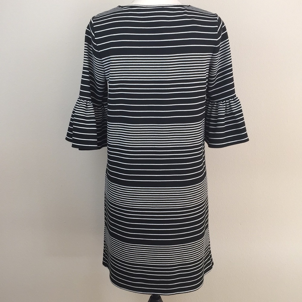 MAX STUDIO Black And White Stripped Shift Dress - Picture 4 of 7